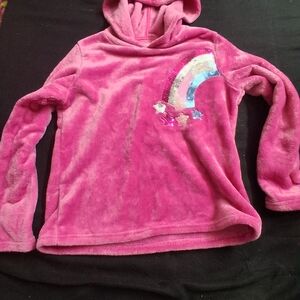 BCBGirls Pink Kids Hoodie with Sequin Rainbow